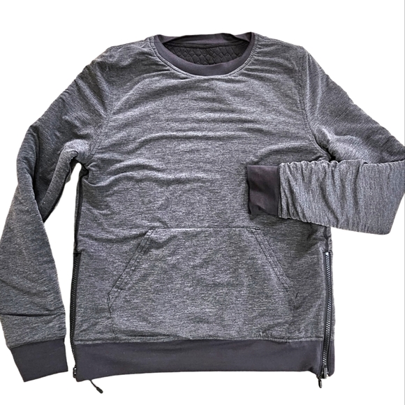 IVIVVA LULULEMON WHEREVER YOU GO QUILTED REVERSIBLE BLACK CREW SWEATSHIRT sz 14 - Picture 7 of 12